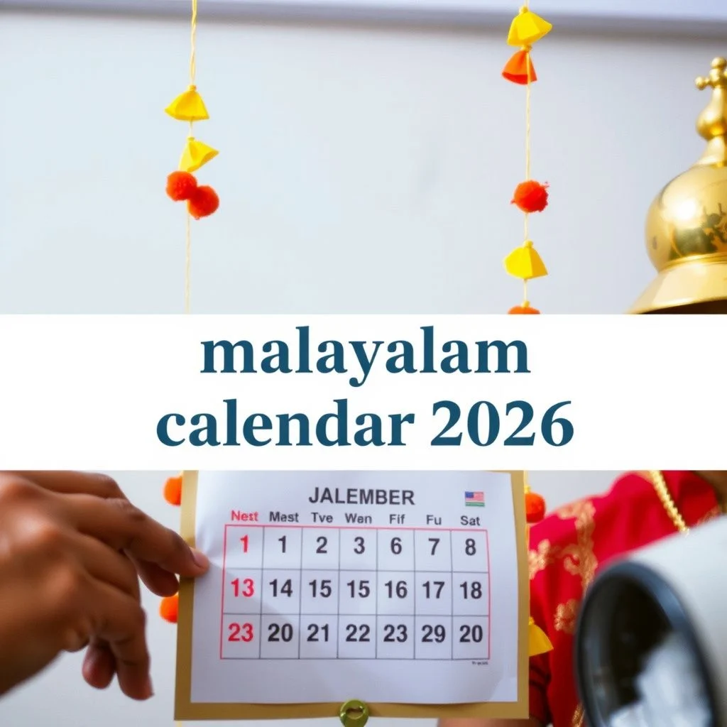 malayalam calendar 2026 illustration