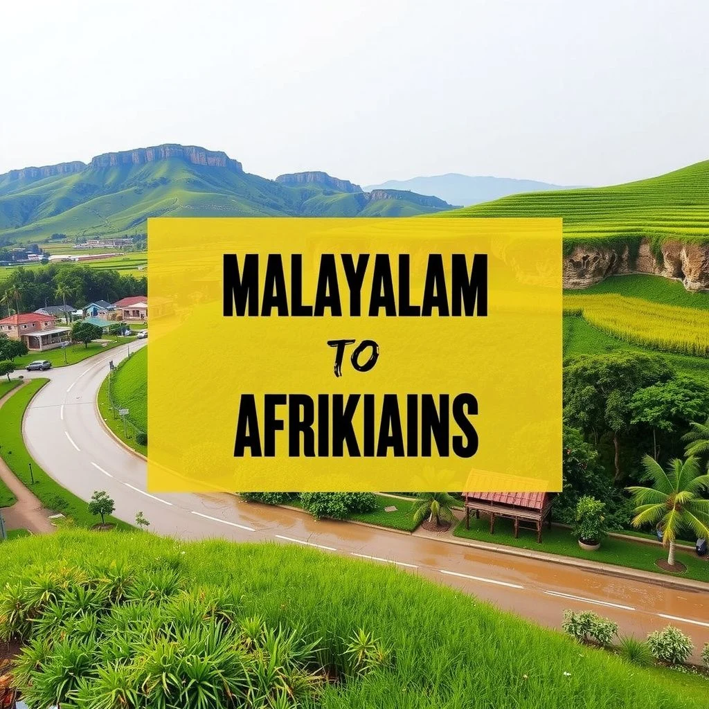 malayalam to Afrikaans illustration