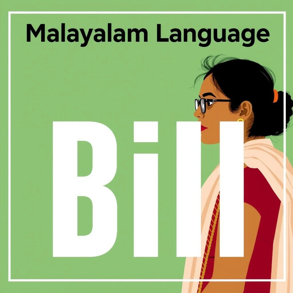malayalam language bill illustration
