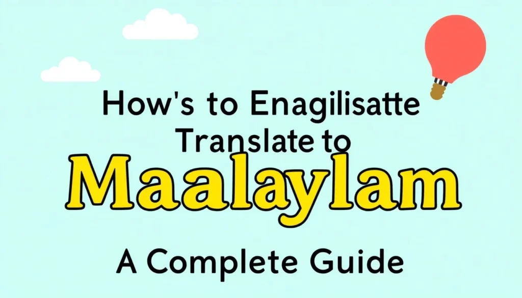english translate to malayalam — How to English Translate to Malayalam Accurately: A Complete Guide