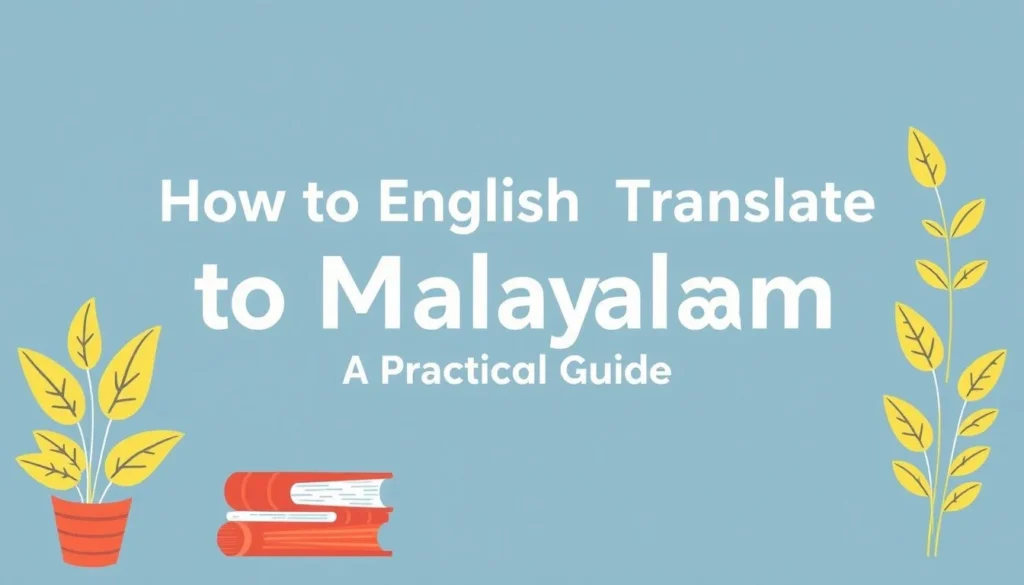 english translate to malayalam — How to English Translate to Malayalam Accurately: A Practical Guide