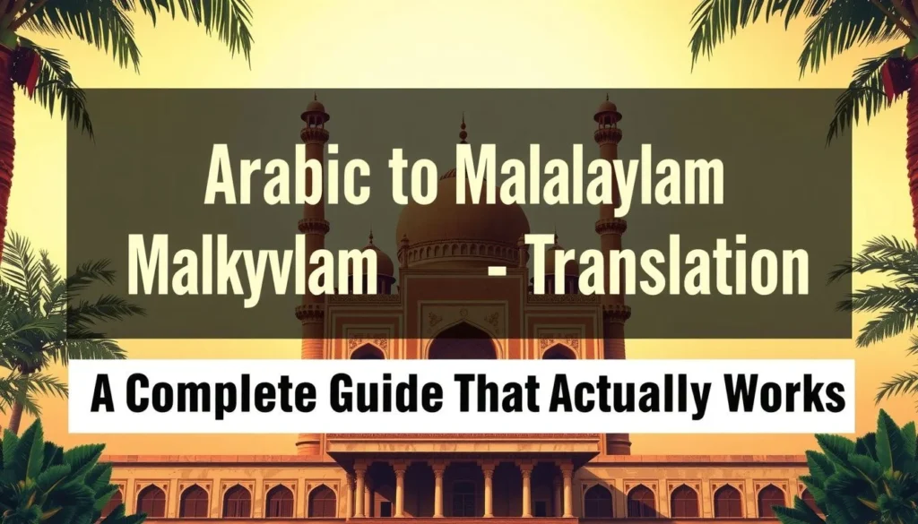 arabic to malayalam — Arabic to Malayalam Translation: A Complete Guide That Actually Works