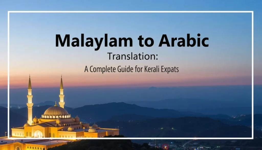 malayalam to arabic — Malayalam to Arabic Translation: A Complete Guide for Kerala Expats