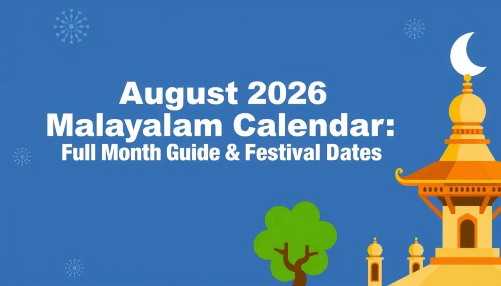 august 2026 malayalam calendar — August 2026 Malayalam Calendar: Full Month Guide & Festival Dates